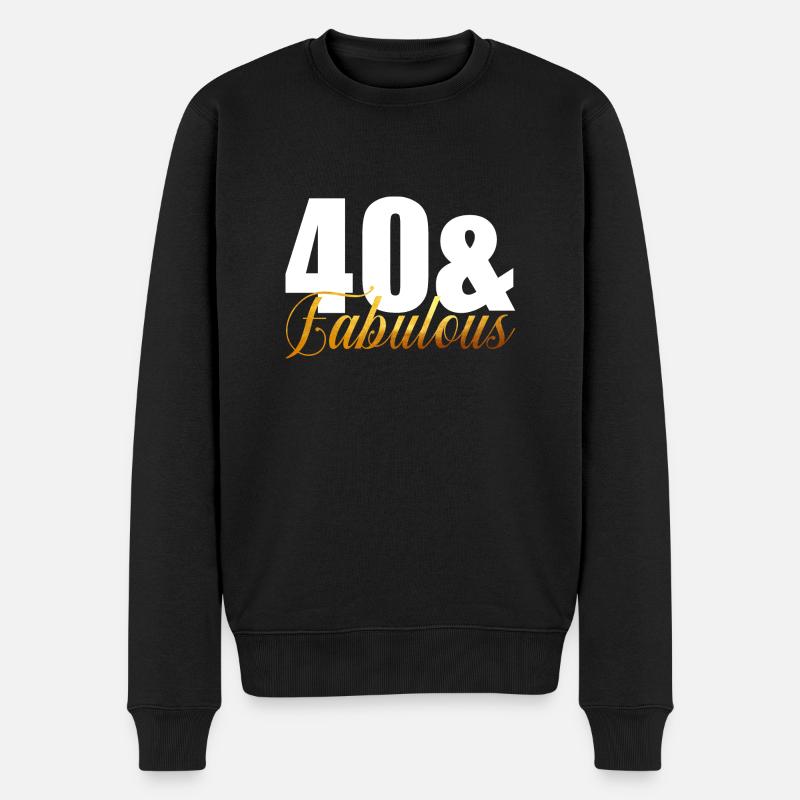 40 & fabelhaft - Männer Premium Bio Pullover - Schwarz