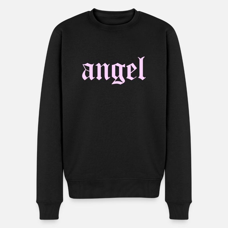angel - Männer Premium Bio Pullover - Schwarz