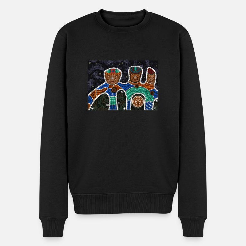 Freundschaft - Männer Premium Bio Pullover - Schwarz