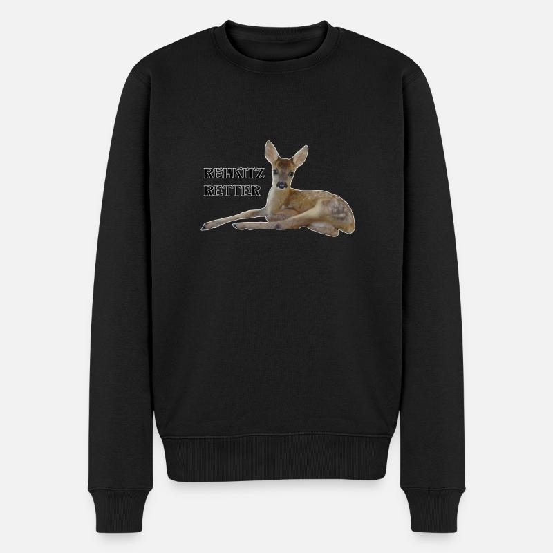 Rehkitz 8 - Männer Premium Bio Pullover - Schwarz