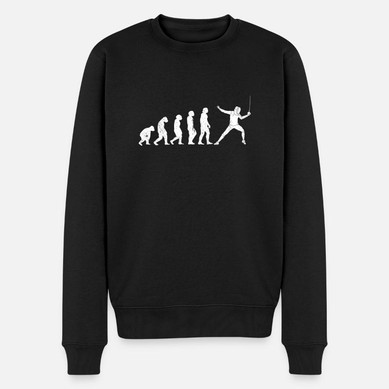 Fechter Evolution Fechten Entwicklung Ökologie - Männer Premium Bio Pullover - Schwarz