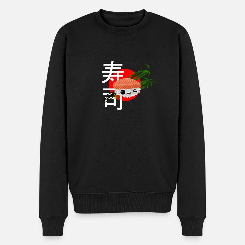 Sushi - Männer Premium Bio Pullover - Schwarz