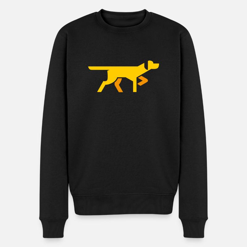 hund - Männer Premium Bio Pullover - Schwarz