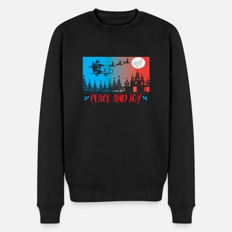 Peace and Joy - Männer Premium Bio Pullover - Schwarz