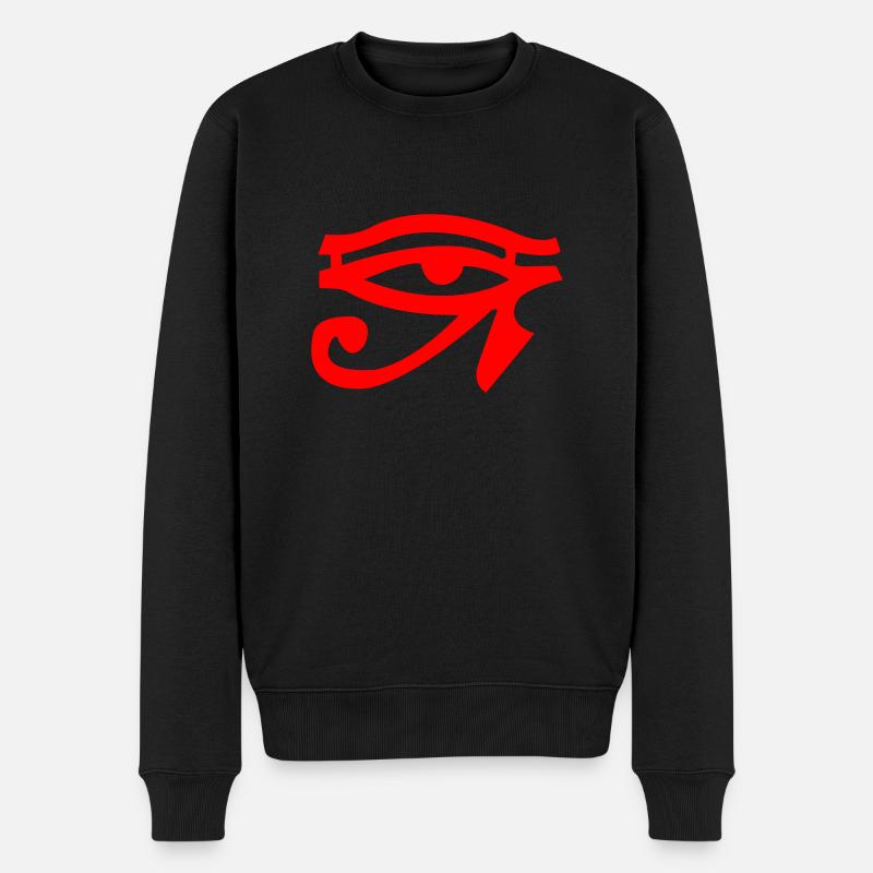 eye oudja01 Konvertiert - Männer Premium Bio Pullover - Schwarz