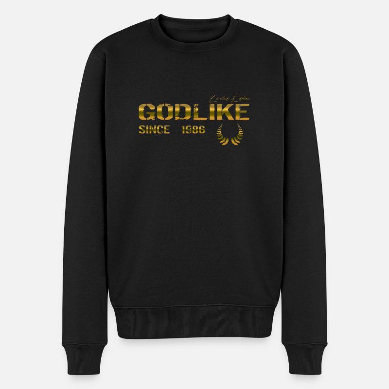 Godlike since 1986 - Männer Premium Bio Pullover - Schwarz