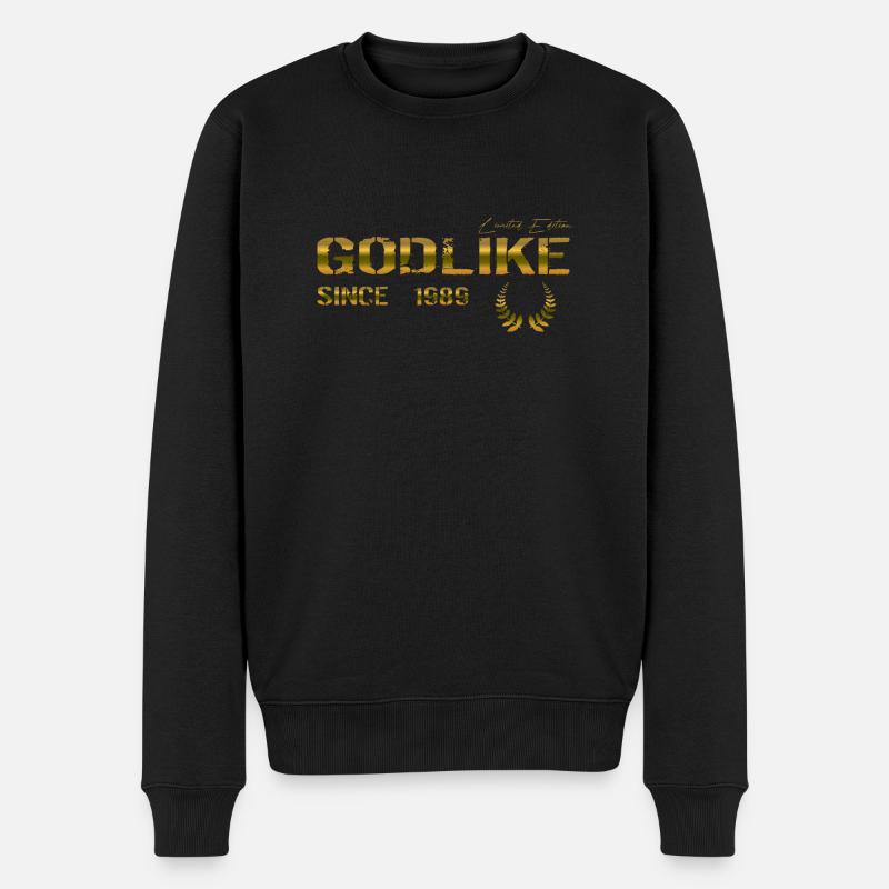 Godlike since 1989 - Männer Premium Bio Pullover - Schwarz