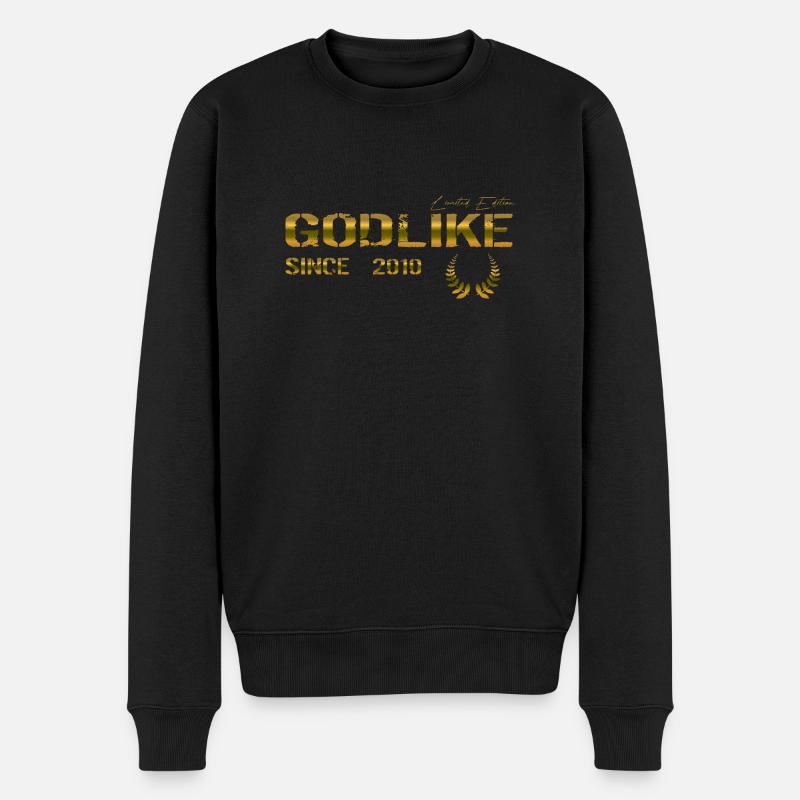 Godlike since 2010 - Männer Premium Bio Pullover - Schwarz