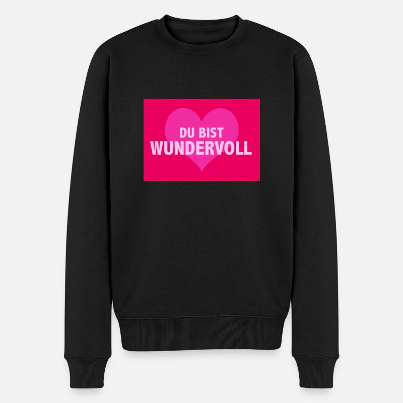 Wundervoll - Männer Premium Bio Pullover - Schwarz