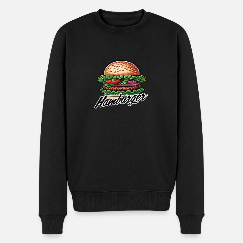 hamburger - Männer Premium Bio Pullover - Schwarz