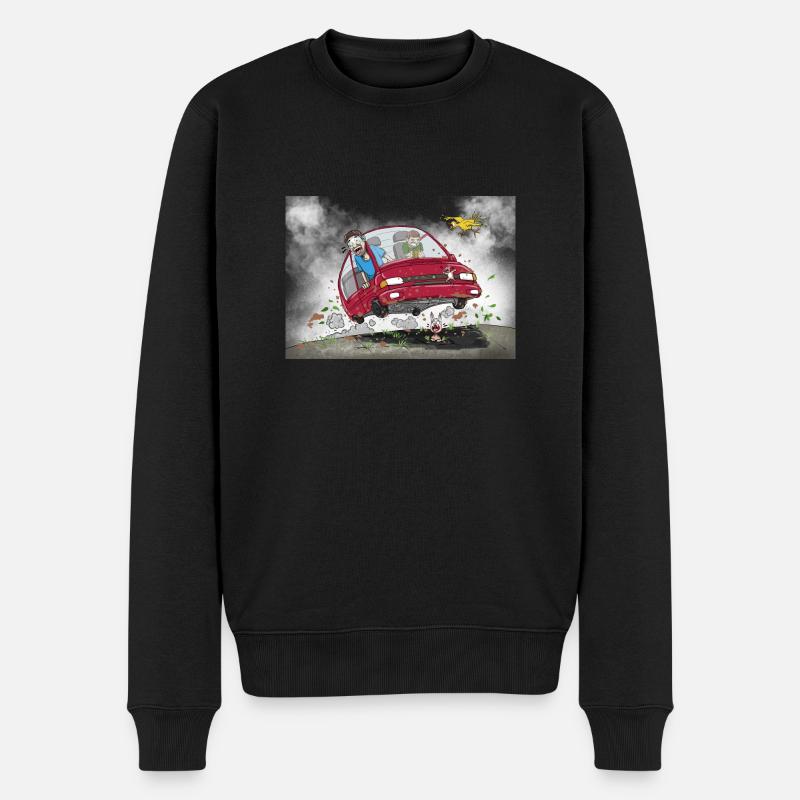 Naturschützer auf dem Weg ins Biotop - Männer Premium Bio Pullover - Schwarz