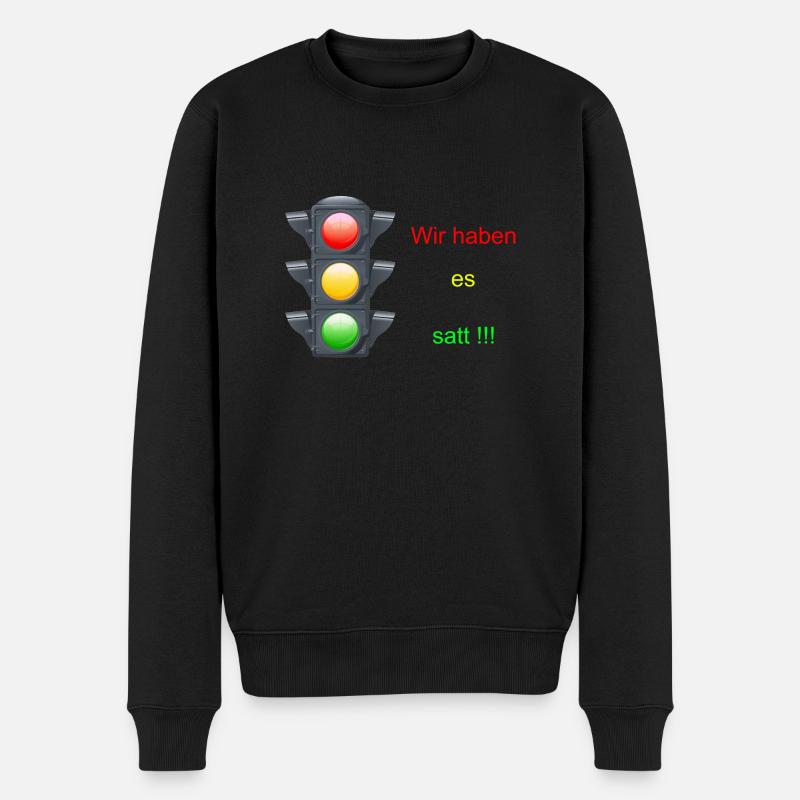 Bauern Demo Ampel - Männer Premium Bio Pullover - Schwarz