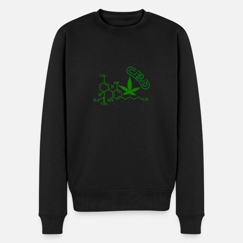 CBD molecular structure - Men's Premium Organic Jumper - black