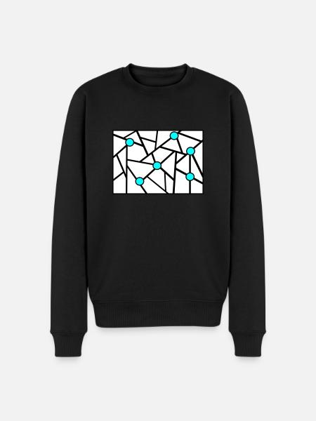 Dessin graphique avec des points - Pull Premium bio Homme - noir