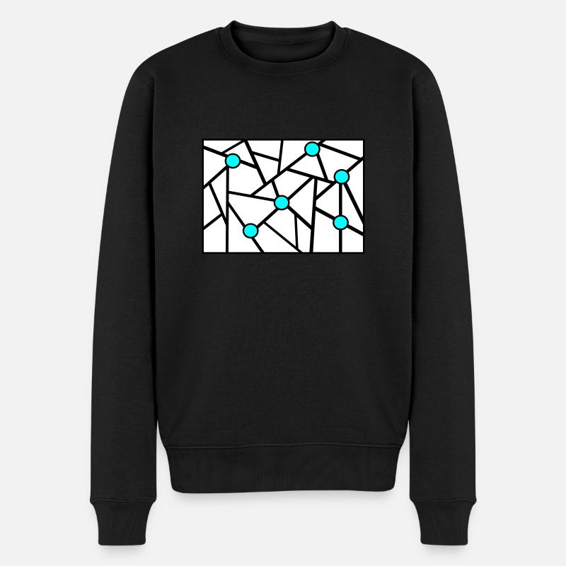 Dessin graphique avec des points - Pull Premium bio Homme - noir