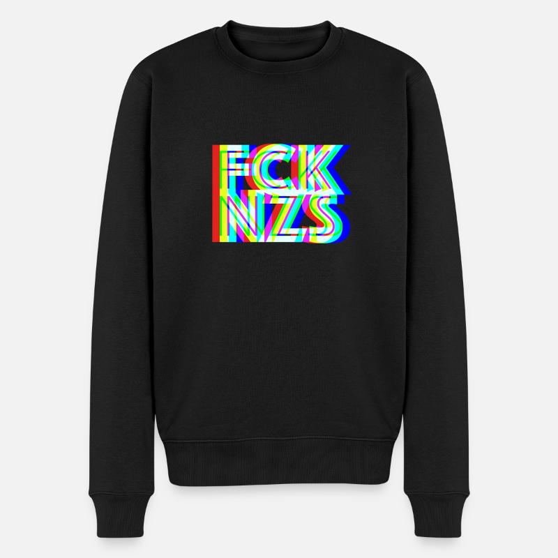FCK NZS - Männer Premium Bio Pullover - Schwarz