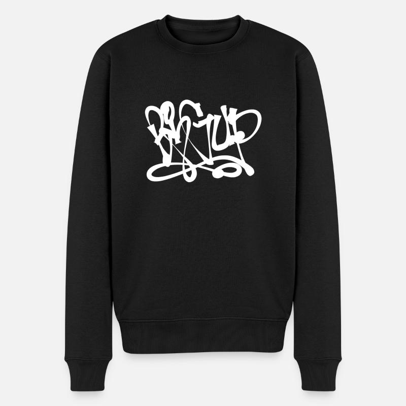 BIGUP Graffiti - Männer Premium Bio Pullover - Schwarz