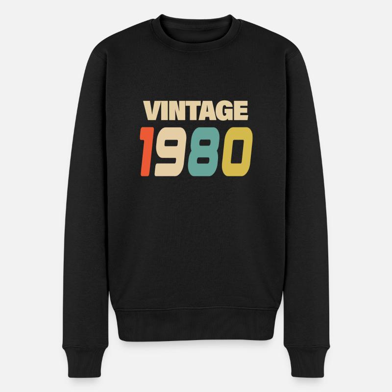 1980 Vintage Retro Classique 1980 - Pull Premium bio Homme - noir