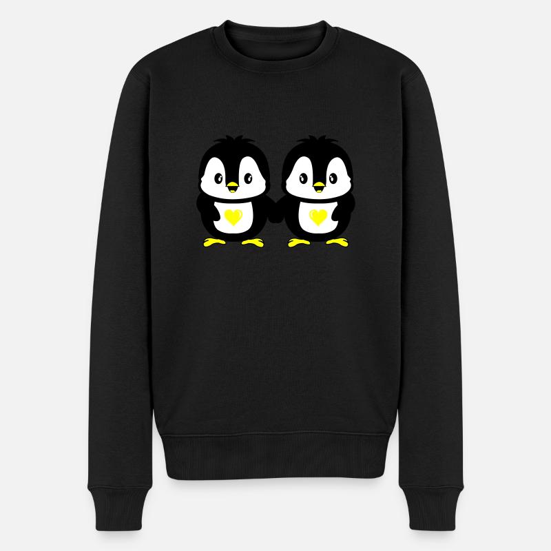 Pingouins Amour mignon - Pull Premium bio Homme - noir