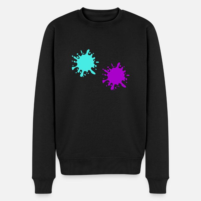 Farbklecks kleckse - Männer Premium Bio Pullover - Schwarz