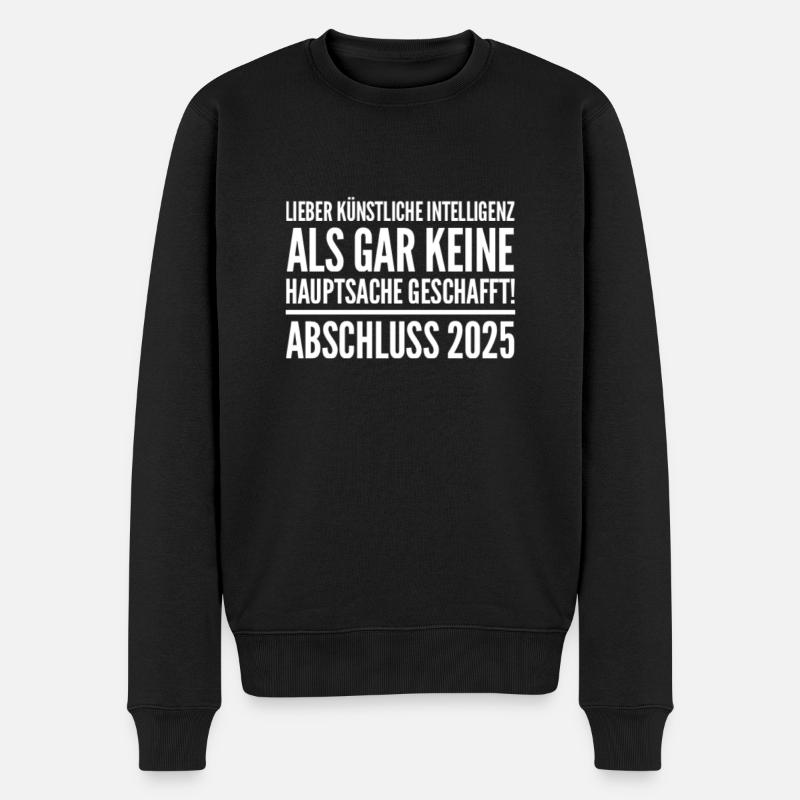 Abi Shirt 25 - Männer Premium Bio Pullover - Schwarz