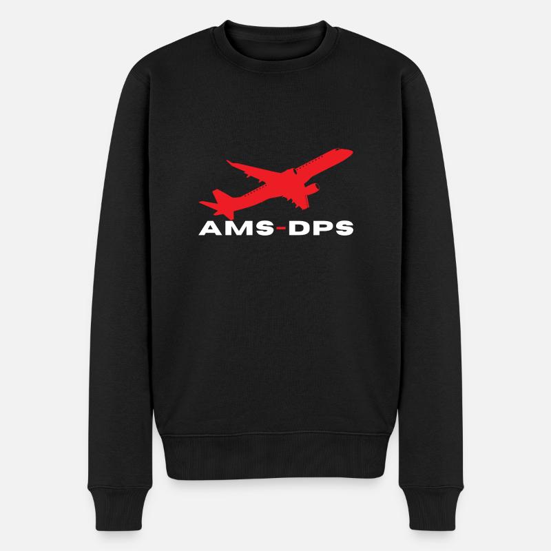 INDONET Amsterdam - Denpasar - Männer Premium Bio Pullover - Schwarz