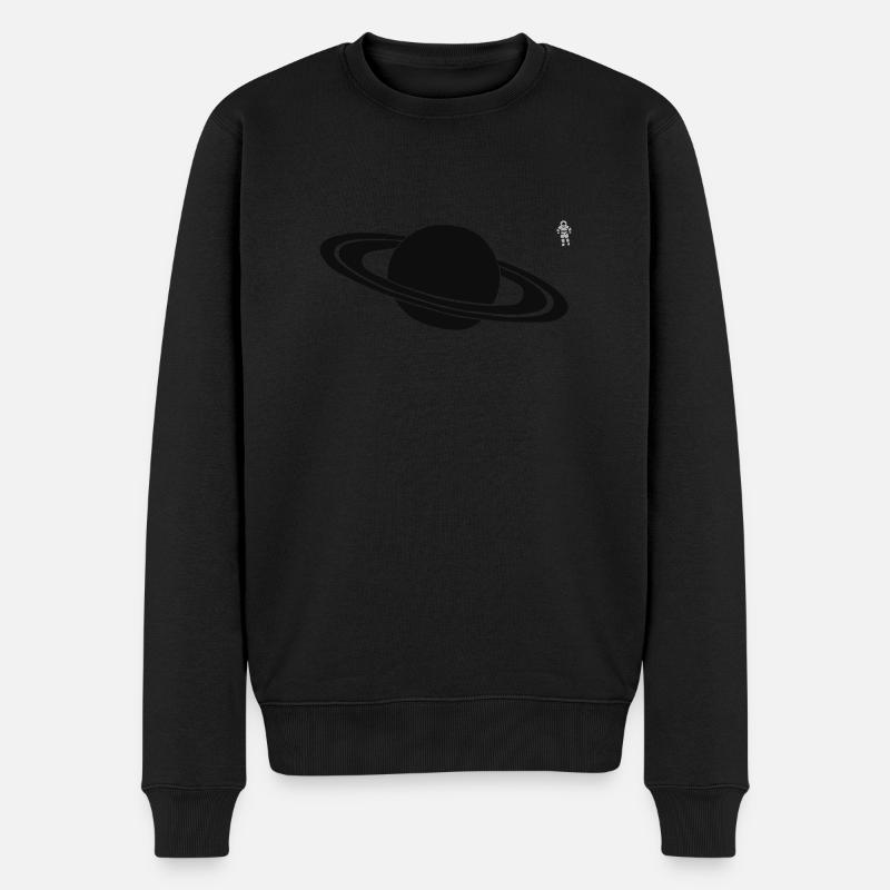 Saturn - Astronaut - Planet - Raumfahrt - Männer Premium Bio Pullover - Schwarz