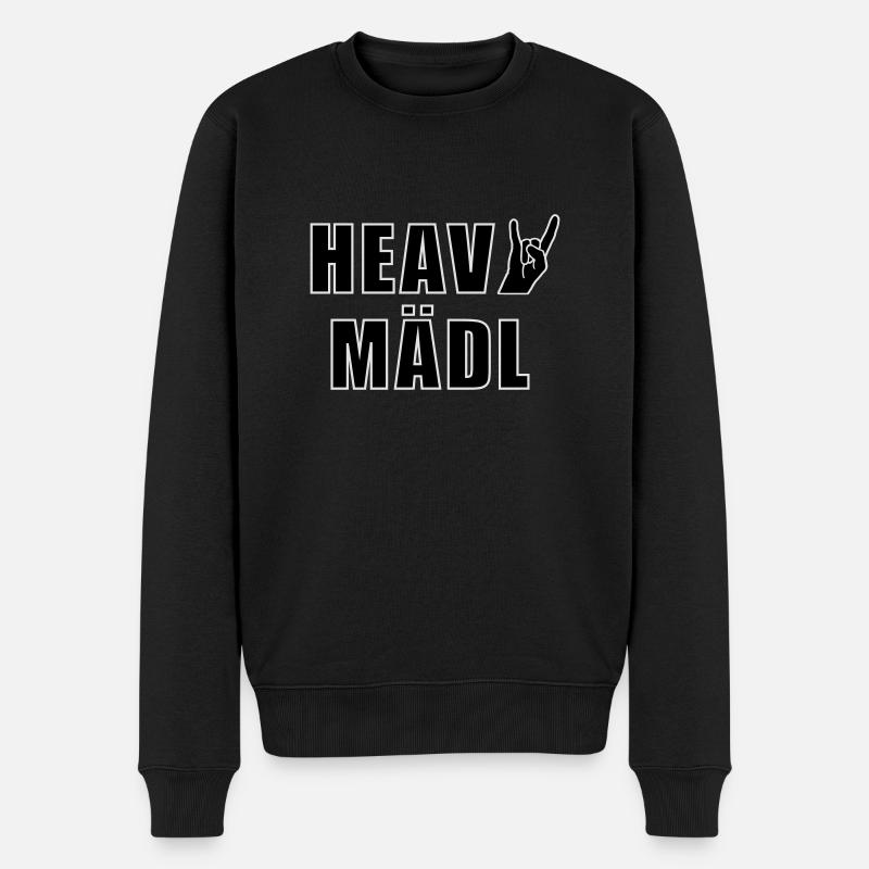 Heavy Mädl - Männer Premium Bio Pullover - Schwarz