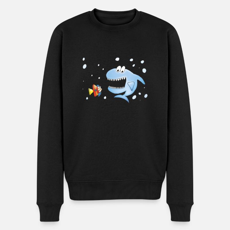 Sharky - Männer Premium Bio Pullover - Schwarz