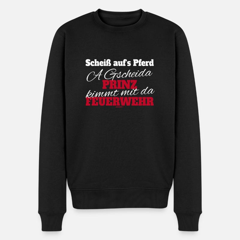 Feuerwehr Prinz - Männer Premium Bio Pullover - Schwarz