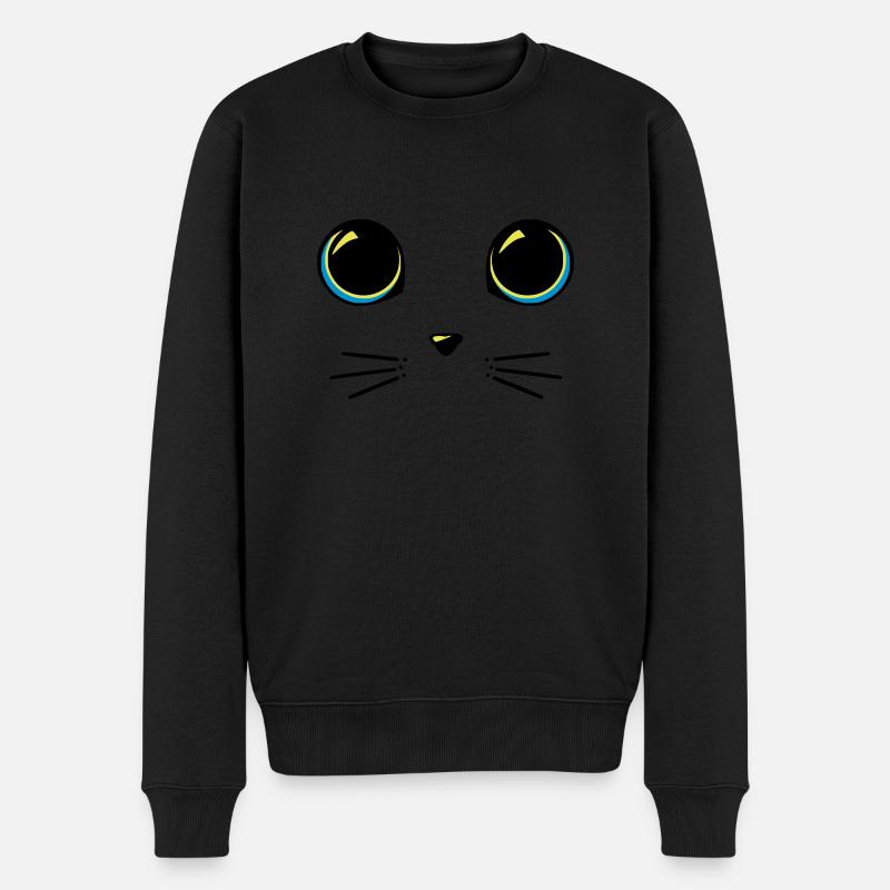 Katzenaugen - Männer Premium Bio Pullover - Schwarz