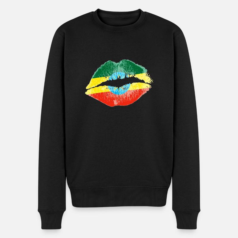 Kiss (Ethiopie / Ethiopie) - Pull Premium bio Homme - noir
