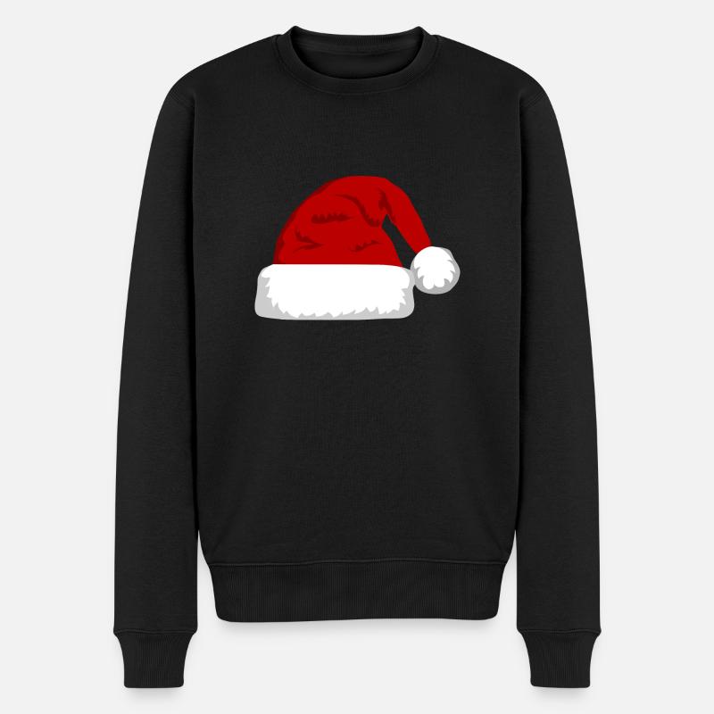 Weihnachtsmann Mütze - Männer Premium Bio Pullover - Schwarz