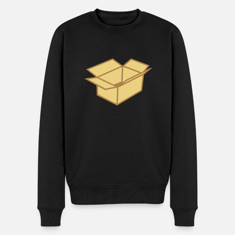 Karton - Männer Premium Bio Pullover - Schwarz