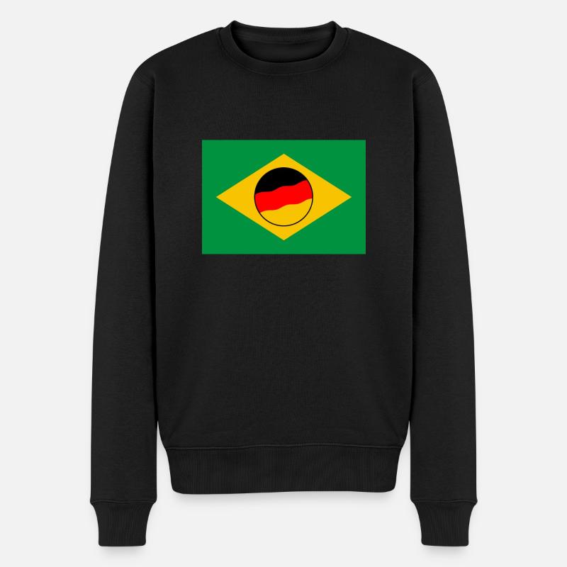 Deutschland Brasilien - Männer Premium Bio Pullover - Schwarz