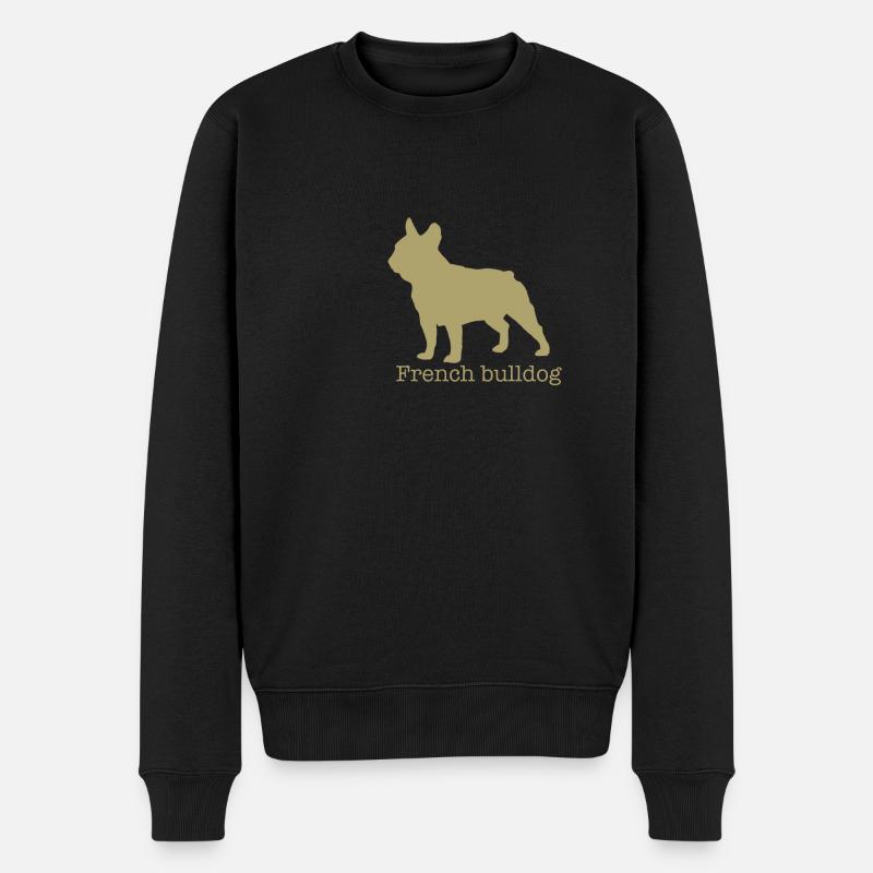 Französische Bulldogge - Männer Premium Bio Pullover - Schwarz