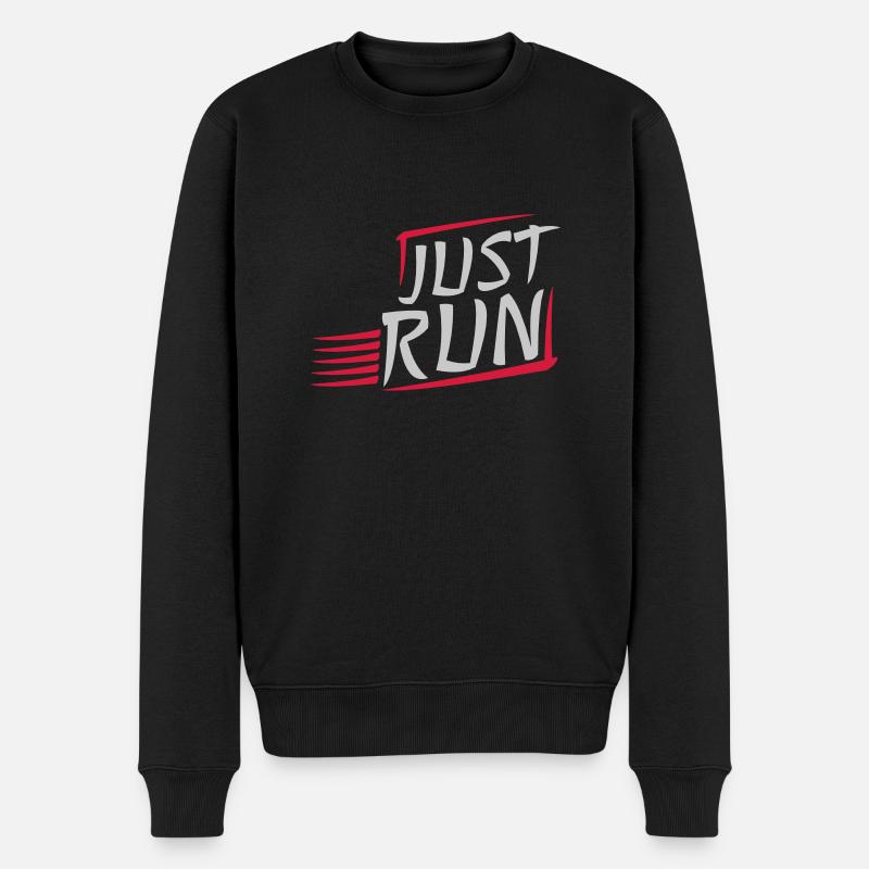 Logo Just Run Design - Pull Premium bio Homme - noir
