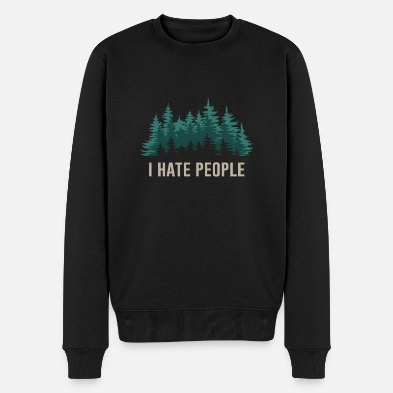 Wald Förster Spruch Je déteste les gens - Pull Premium bio Homme - noir