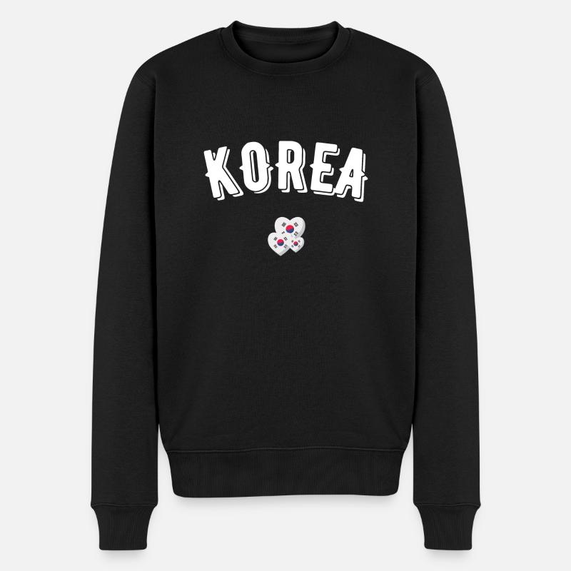 Korea - Männer Premium Bio Pullover - Schwarz