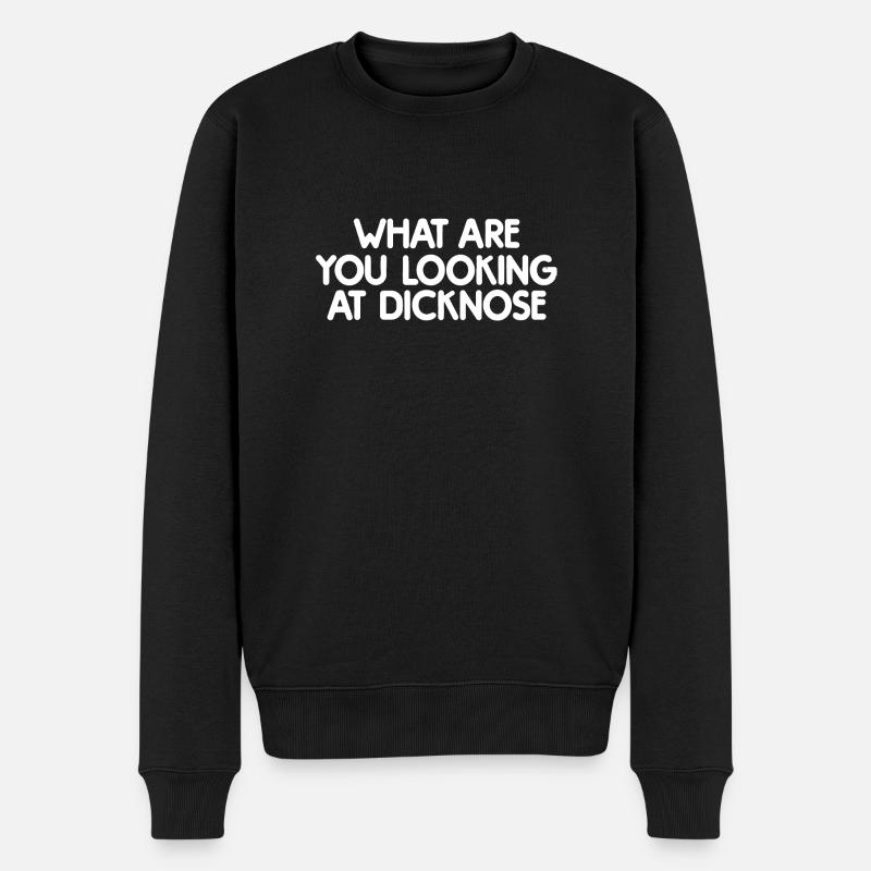 Was schaust du dir Dicknose Teen Wolf Film - Männer Premium Bio Pullover - Schwarz