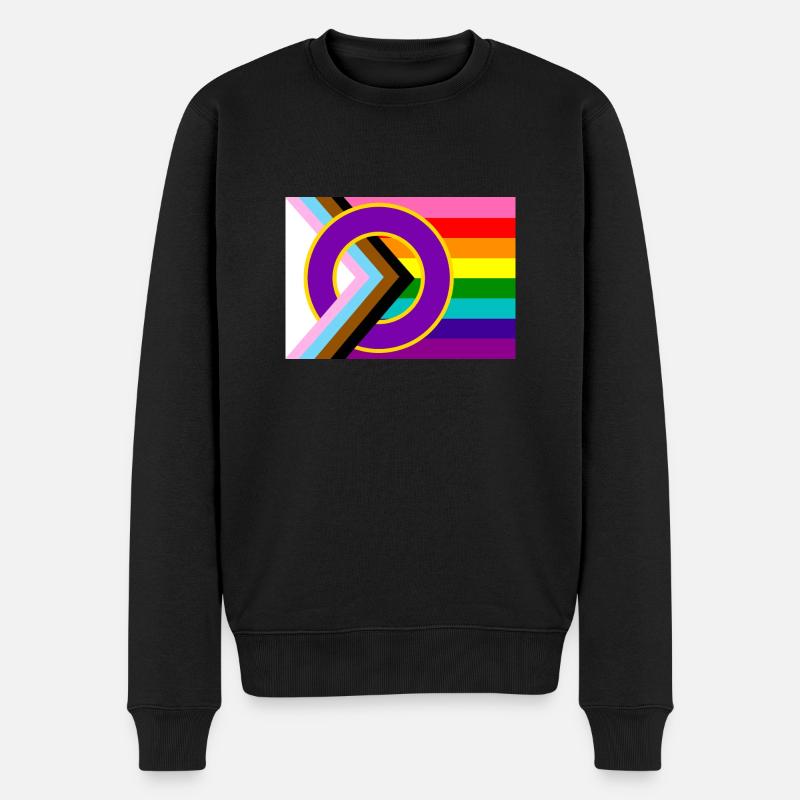 Progressive Pride-Flagge - Männer Premium Bio Pullover - Schwarz