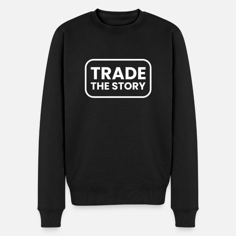 Trade the Story - Männer Premium Bio Pullover - Schwarz
