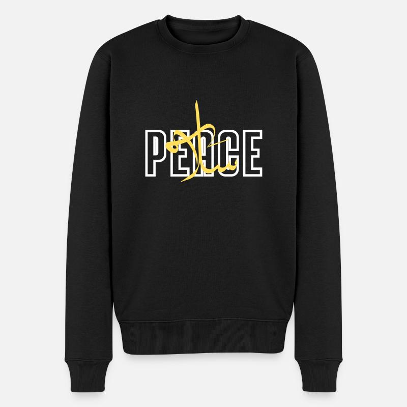 Frieden - Salam - Männer Premium Bio Pullover - Schwarz