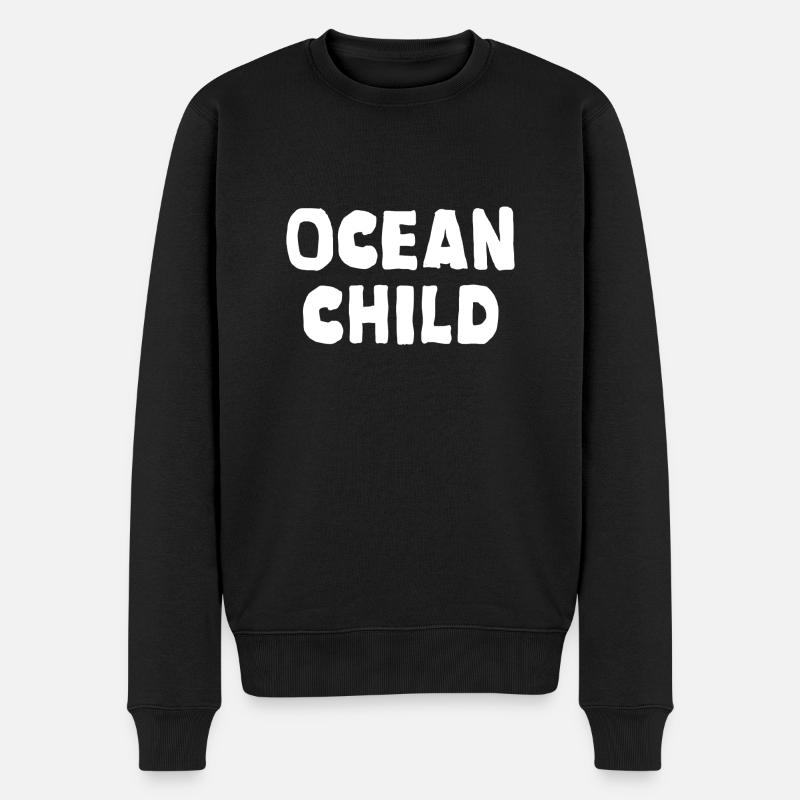 Ocean Child - Männer Premium Bio Pullover - Schwarz