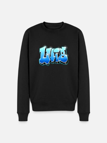 Nombre de Luis Graffiti imprimible en todo - Sudadera ecológica prémium para hombre - negro