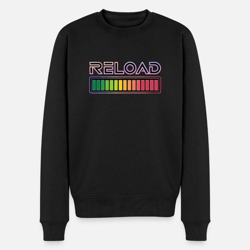 NACHLADEN - Männer Premium Bio Pullover - Schwarz