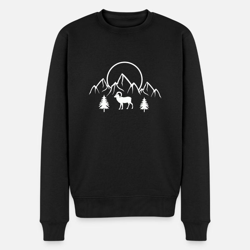 widder berge natur - Männer Premium Bio Pullover - Schwarz