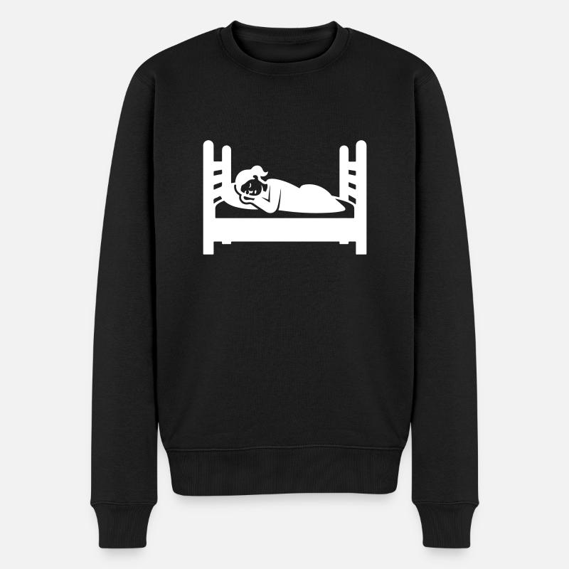Schlafen Müde - Männer Premium Bio Pullover - Schwarz