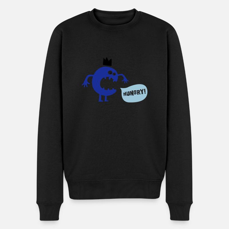 Hungry Monster - Männer Premium Bio Pullover - Schwarz