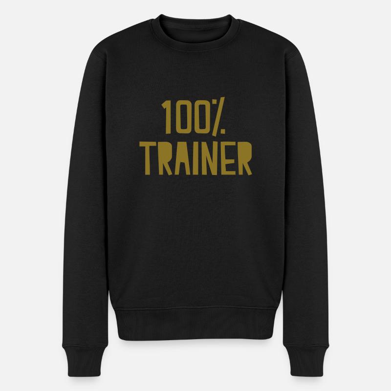 Trainer - Männer Premium Bio Pullover - Schwarz